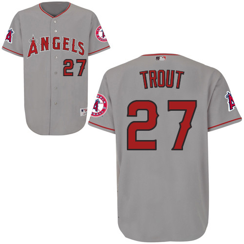 Mike Trout #27 mlb Jersey-Los Angeles Angels of Anaheim Women's Authentic Road Gray Cool Base Baseball Jersey